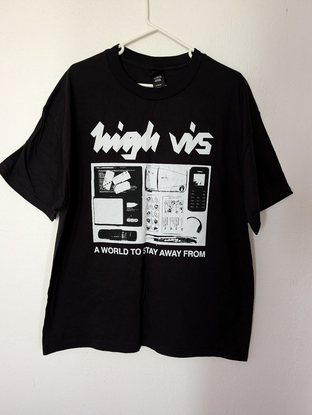 High Vis A World To Stay Away From Black T Shirt XL Punk Rock